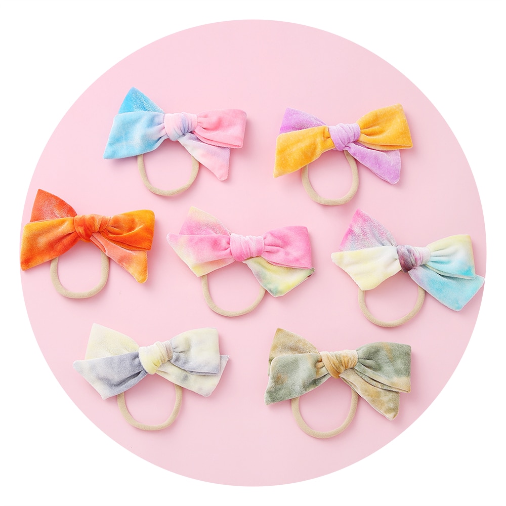 Velvet Tie Dye Headband For Children Hair Clips Kids Elastic Hair bands Hairpins For Girls Barrattes Baby Girl Hair Accessories