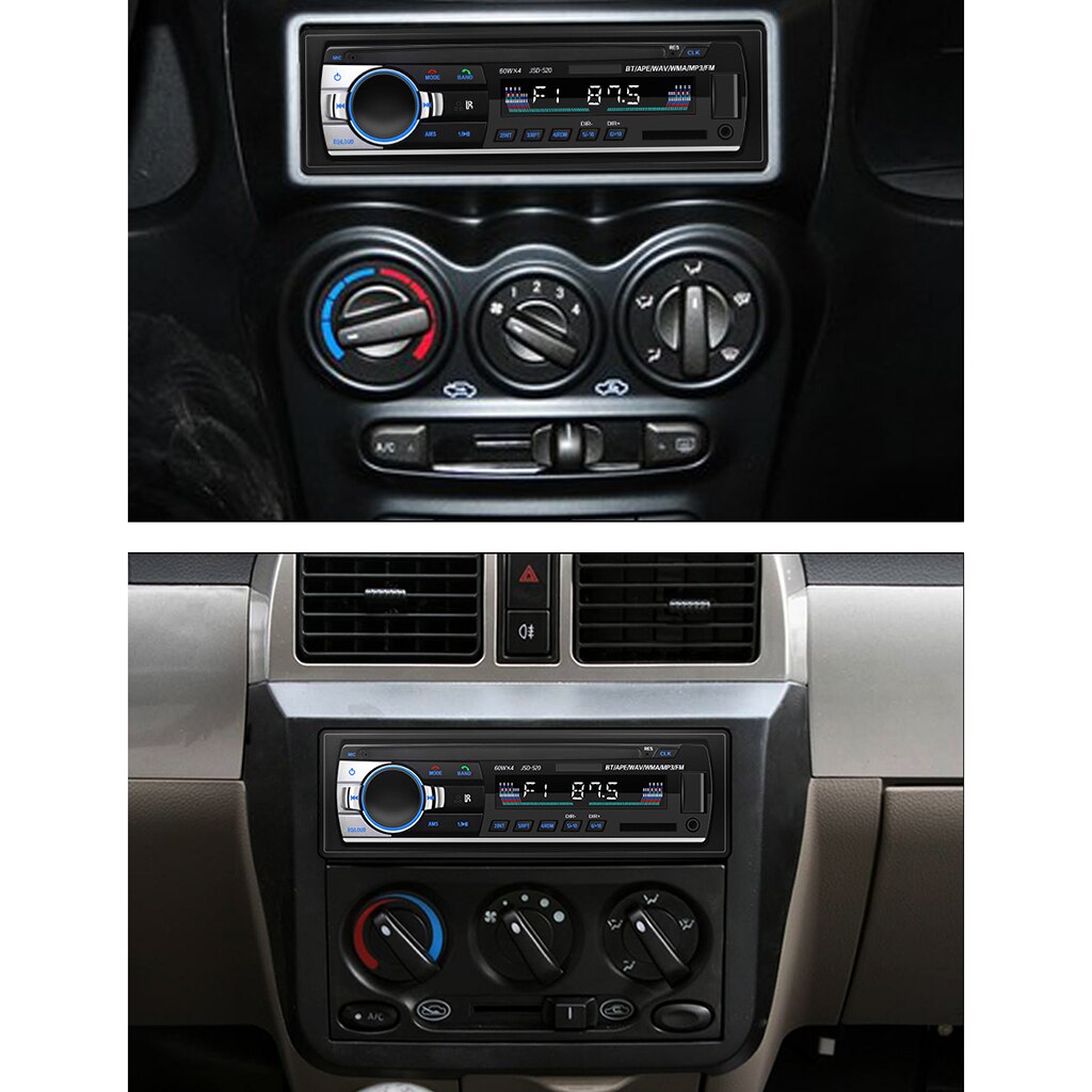 Radio FM stéréo Bluetooth 60W X 4 | Lecteur MP3, Station auto mains libres, Support USB / SD / TF / AUX + télécommande