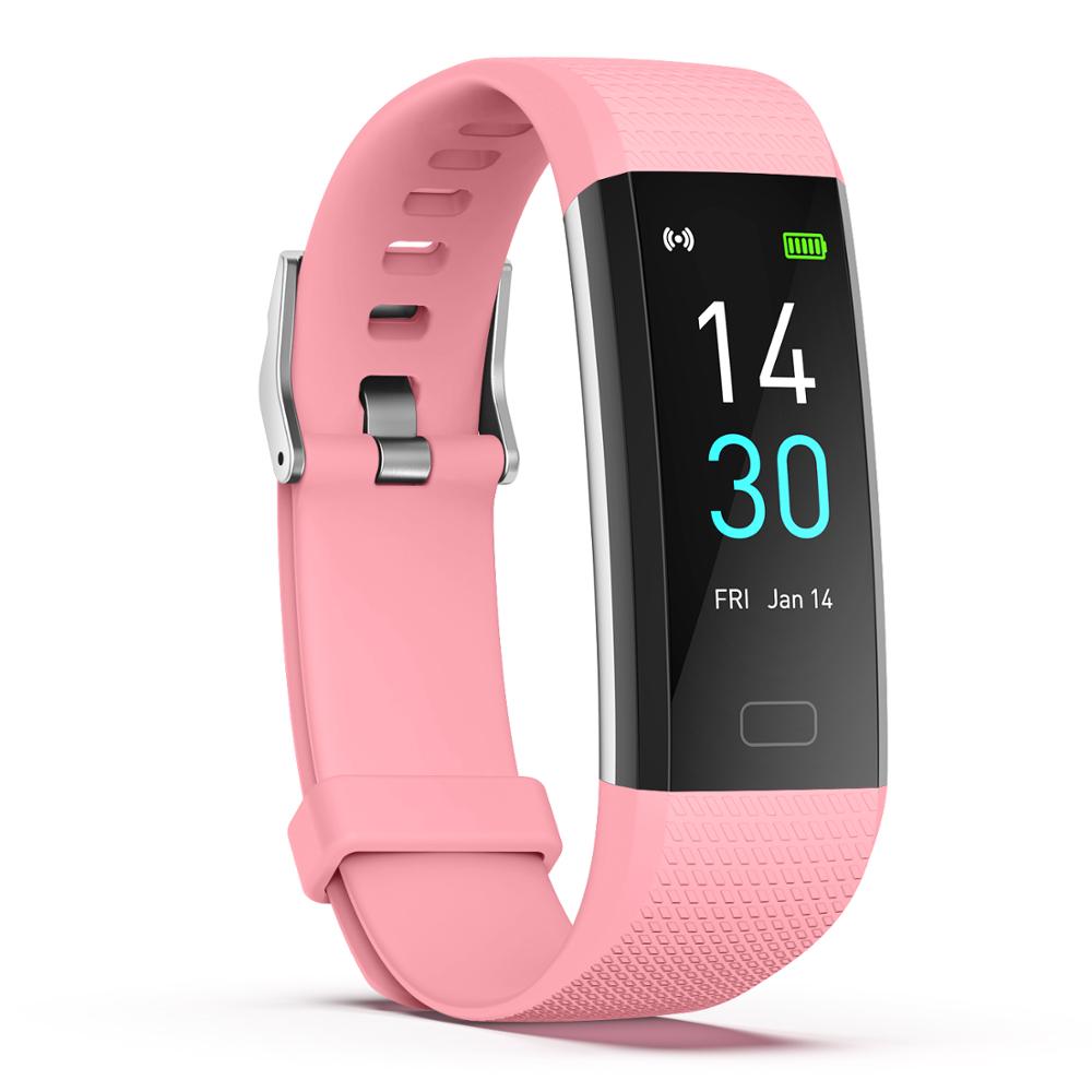 Smart Armband S5 2,0 Schrittzähler Blutdruck Herz Rate Monitor Fitness Tracker Smart Uhr Armband Wasserdichte Erwachsene Kinder: Pink