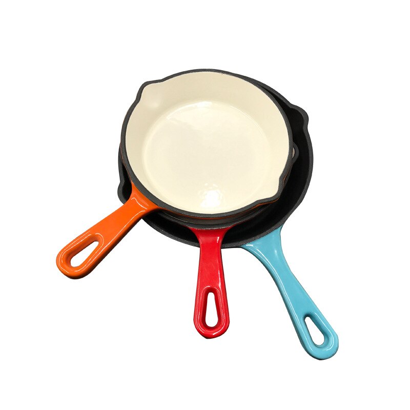 Cast iron pan enamel pan enamel pan uncoated frying pan non-stick small pot pig iron pan frying pan