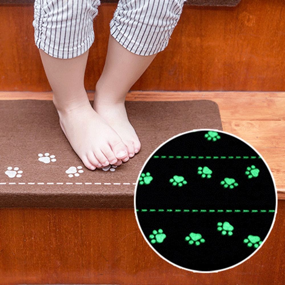 Self Adhesive Luminous Bear Claw Stair Mat Washable Water Absorbing Stair Step Mat Safety Mute Step Rug Carpet Floor