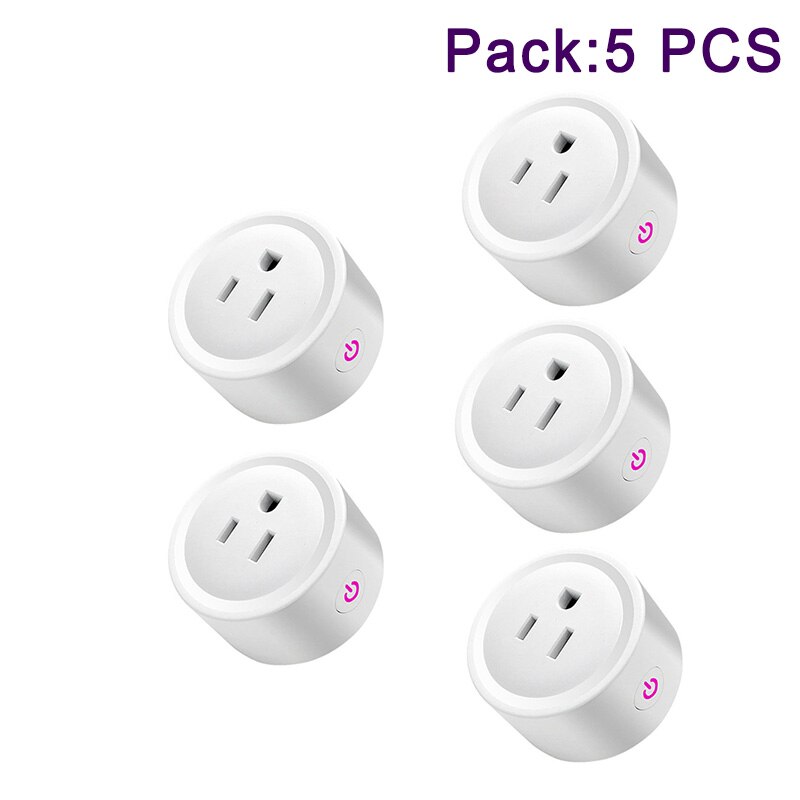 US standard WIFI smart plug smart life APP wireless remote control compatible with Alexa smart voice control AC110V 240V plug: 5 PCS