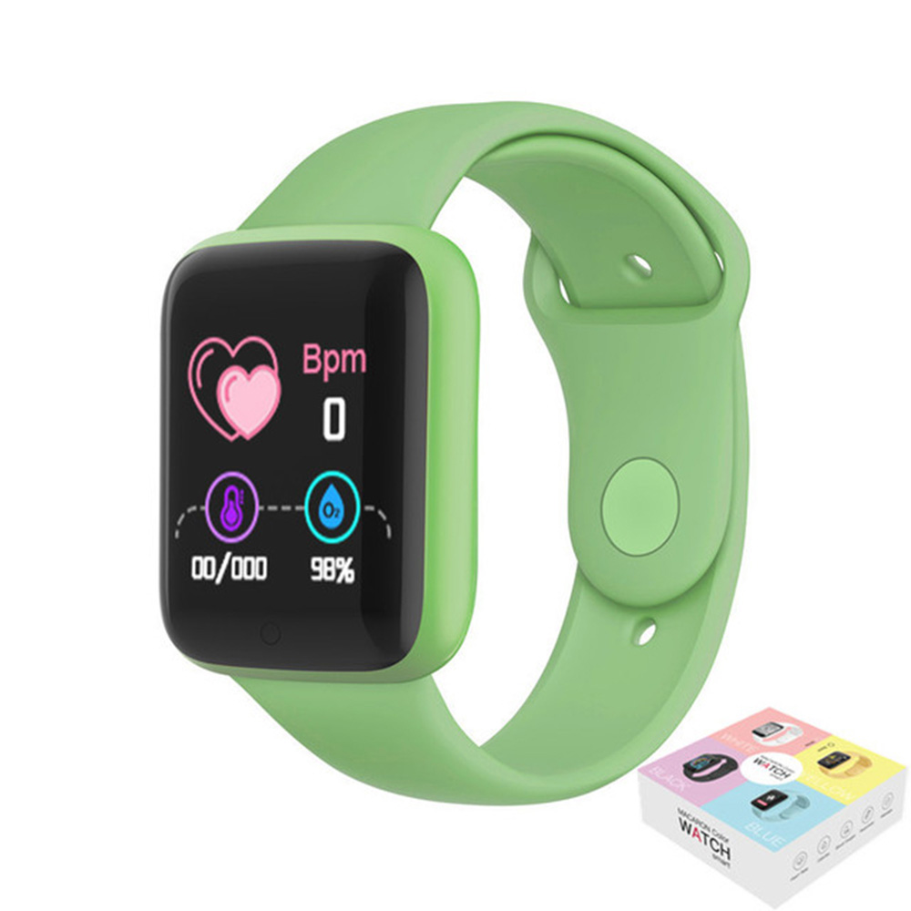 Y68 pro smartwatch bluetooth fitness-tracker sport herzfrequenzmesser blutdruck wasserdicht damen farbarmband für android ios: Grüne