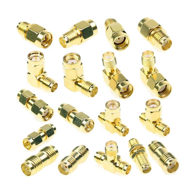 18 Pcs SMA Kits Connector Male Female Plug Antenna Converter &amp; 1 Pcs Vswr Swr Reflection Bridge Antenna