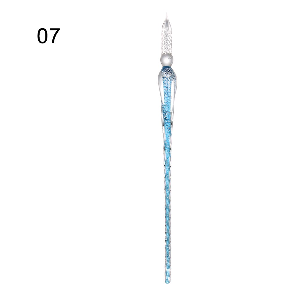 1Pcs Sicher Paket Vintage Glas Dip Tauch Stift Halter Unterschrift Füllung Tinte Brunnen Stifte Handgemachte Glas Dip Brunnen Stift: 7