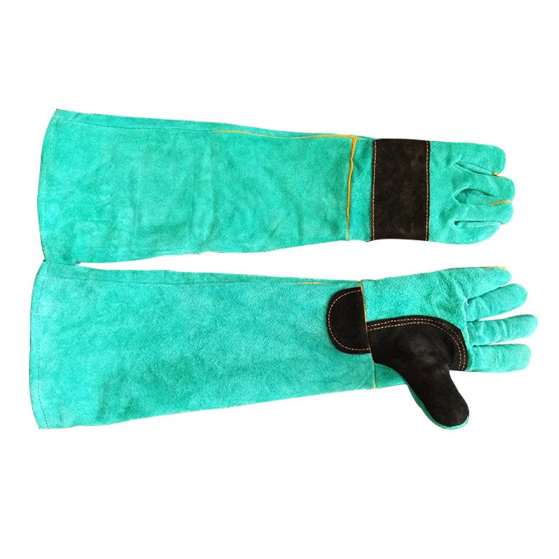 Gants de sécurité Anti-morsure 60cm | Gant de protection Anti-morsure, pour chien chat, Animal, très Long, en cuir, vert, pour animaux, gant de protection, pierreries: green