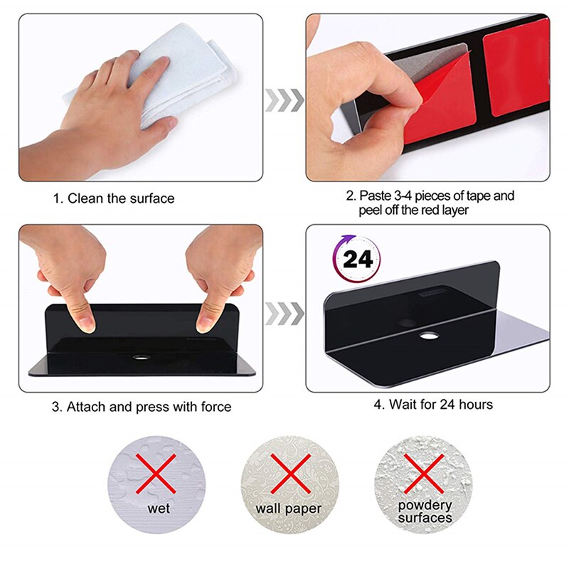 Étagère murale flottante en acrylique sans dommage, petit présentoir à coller pour haut-parleurs de figurines d'action