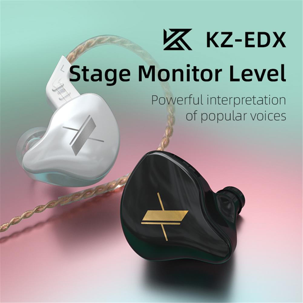 Kz edx headphones 1dd hybrid hi-fi bass earbuds in-ear monitor wired headphones sport noise cancelling headset with microphone