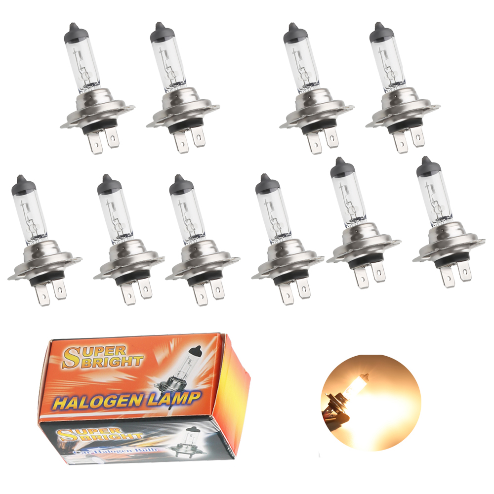 bombillas h7 luz blanca bombilla h7 bombillas coche h7 Bombilla halógena antiniebla para coche, lámpara antiniebla, faros delanteros, H7, 55w, 12v, 10 piezas, 4300k, 4300k lampara 12v 55w lampara h7