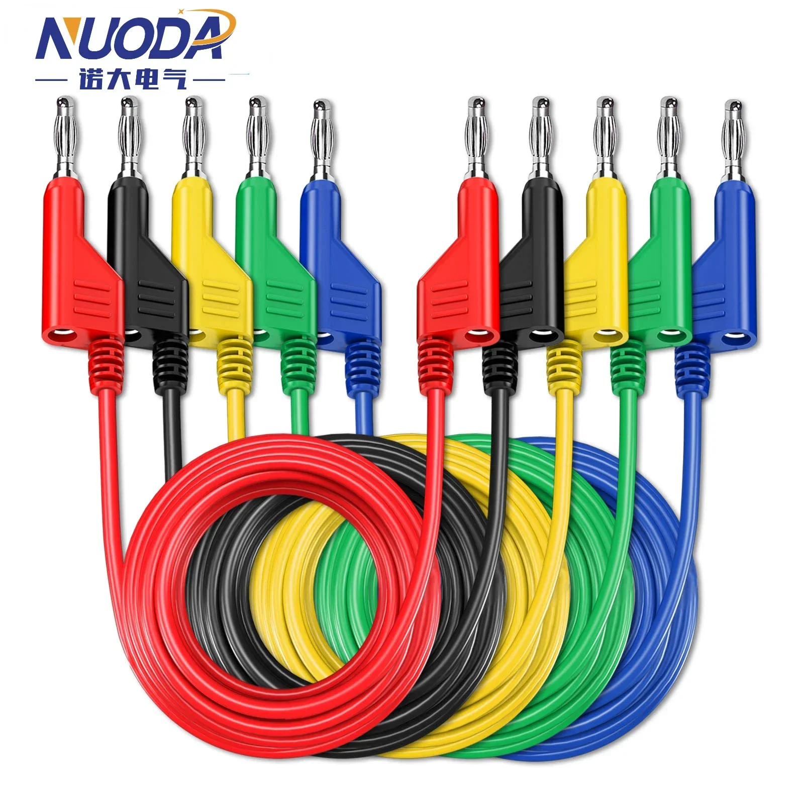 Doppelte stapelbare Bananenstecker-Multimeter-Messleitungen, 1 m Kabel, 1000 V, 15 A, 4 mm, P1036, 2 Stück, 5 Stück