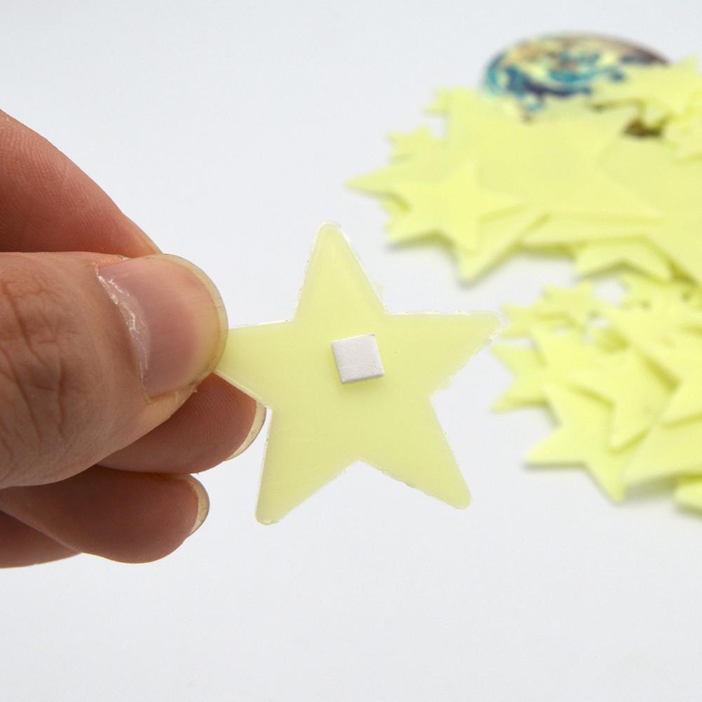 Fluorescent Star Planet Sticker Self-adhesive Meteor Decal Fluorescent PVC Sticker Astronomical Ceiling Decal Glow In The Dark