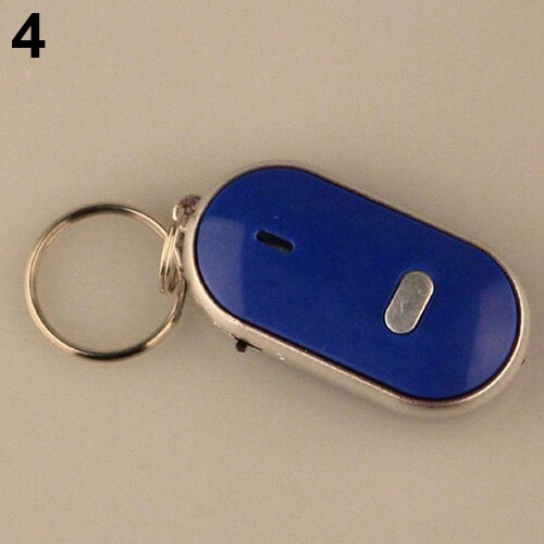 Localisateur de clés Anti-perte LED, localisateur de porte-clés, sifflet, contrôle du son, torche: Bleu