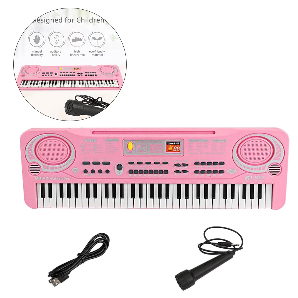 Elektronische Orgel W/Mic 61 Toetsen Usb Digitale Keyboard Piano Speelgoed Voor Kinderen