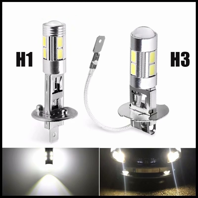 1Pc Auto Licht H3 Led High Power Led Mistlamp Dag Running Light Bulb 10SMD 5630 5730 Super Heldere led Auto Lamp 6000K Wit Lamp