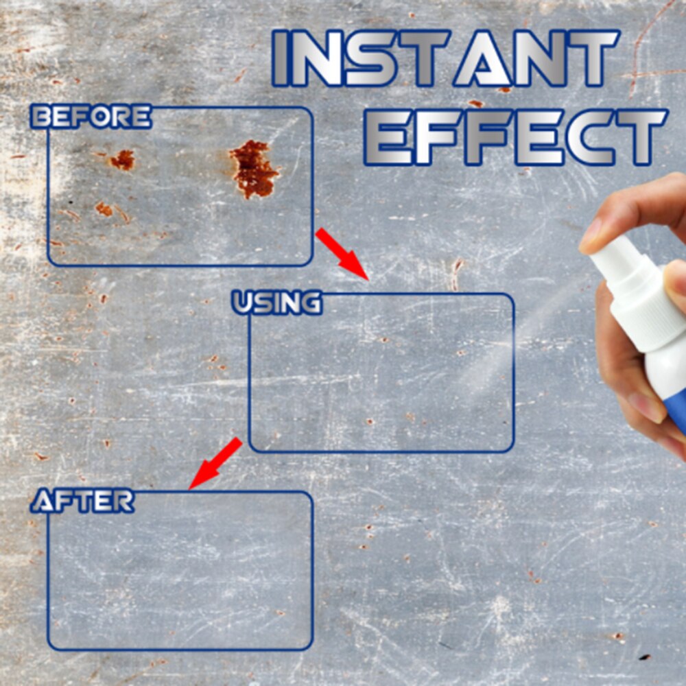 Rust Remover Multi-Purpose Rust Inhibitor Auto Window Rust Remover Derusting Spray Car Maintenance Cleaning Rust Converter