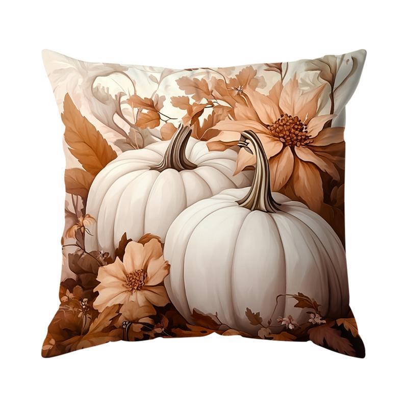Herfst Pompoen Kussens Kussensloop Gedrukt Polyester 45x45cm Sierkussen Cover Decoratieve Sofa Kussen Kussensloop Home Decor: green
