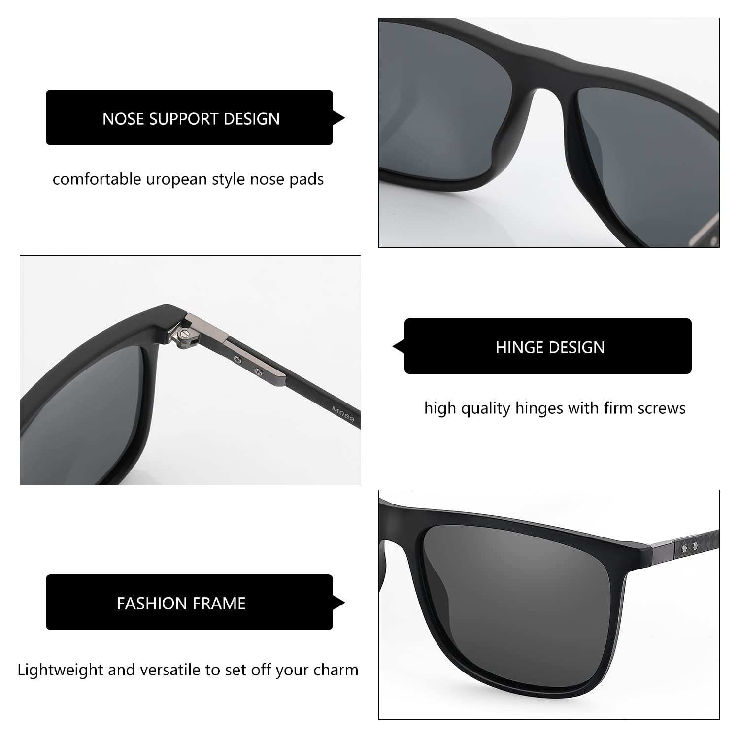 ZENOTTIC gafas de sol polarizadas cuadradas para hombres gafas de sol ultraligeras de fibra de carbono para conducir, pescar, deportes de Golf protección UV400