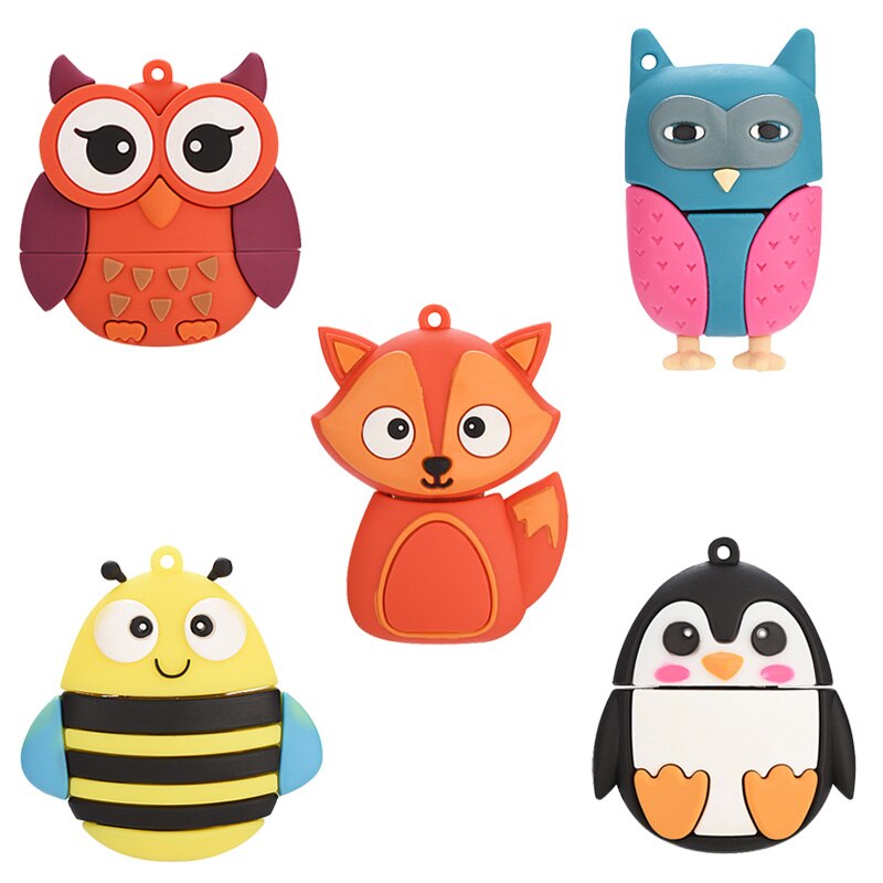 Pamięć USB 32G zabawna pamięć USB 64GB 4gb 8gb 16gb karty pendrive Mini długopis 128gb pszczoła fox sowa