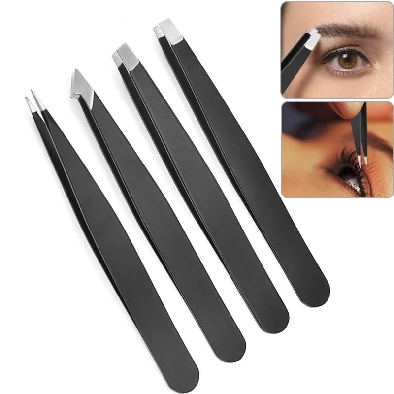 1 Uds pinzas para cejas de acero inoxidable depilación facial recortador de cejas Clip de pestañas herramientas de maquillaje de belleza cosmética para Dropshipp