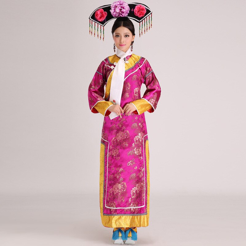 Disfraz de princesa china con tocado, 5 colores, antiguo,: Rose Red