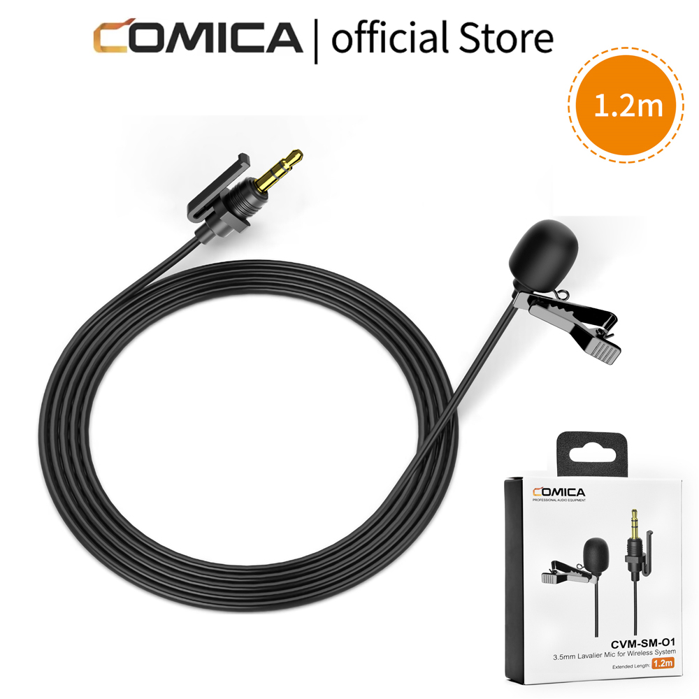 Comica CVM-SM-O1 Microfono lavalier per microfono wireless Microfono da bavero cablato omnidirezionale con fibbia di bloccaggio