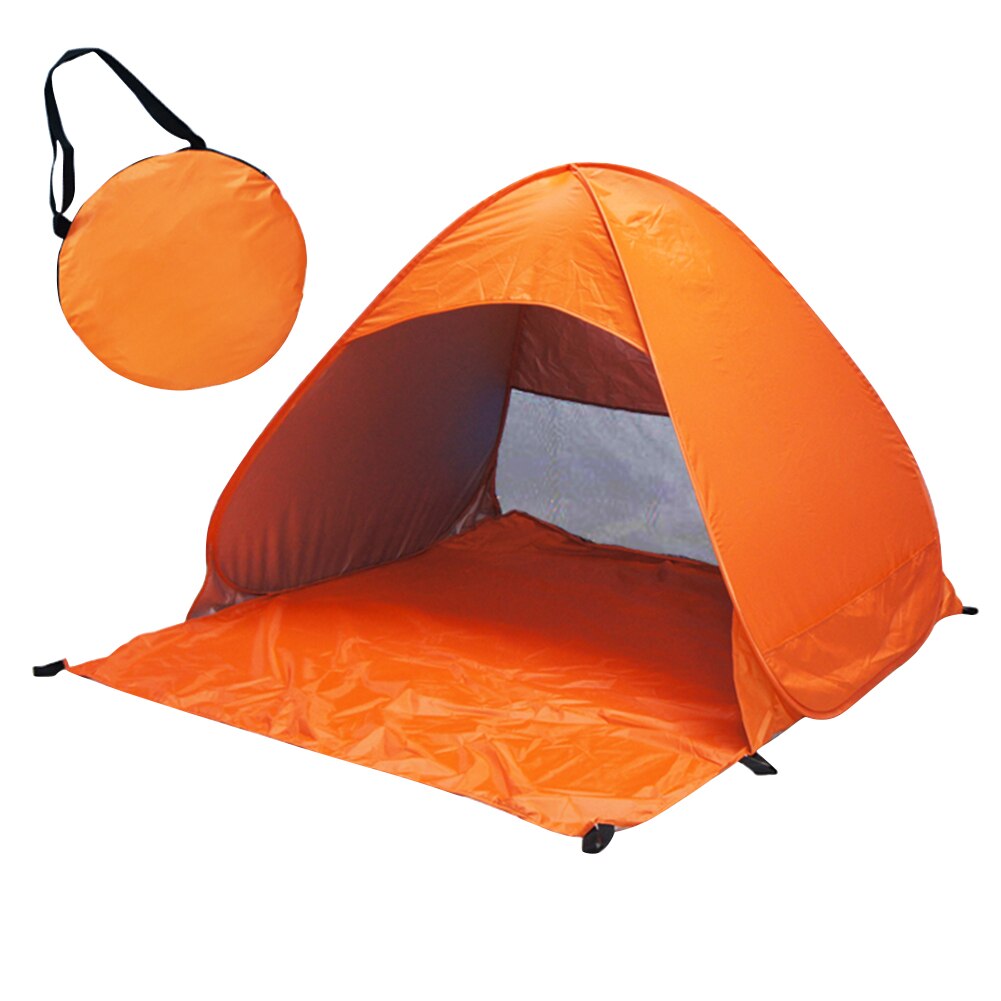 Automatische Pop-Up Outdoor Zon Onderdak Strand Tent Uv-bescherming Zonnescherm Camping Reizen Zonnescherm Regendicht Kampeeruitrusting: Oranje