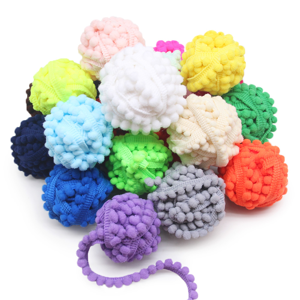 2 meter pompomkant boll pompom frans band sömnad spets virat tyg handgjorda hantverkstillbehör gör-det-själv