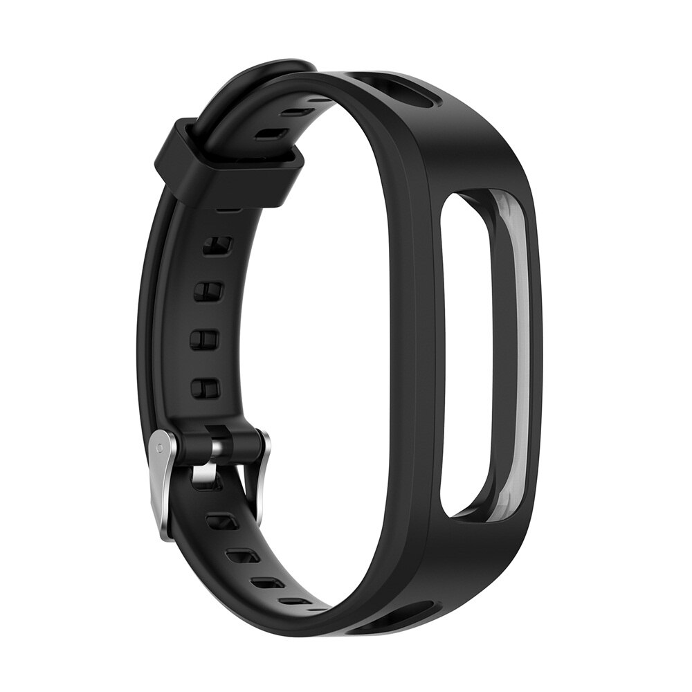 1 correa de silicona para muñeca deportiva ajustable, correa de repuesto suave para reloj, correa para pulsera para Huawei Band 4e 3e Honor Band 4 Running: black