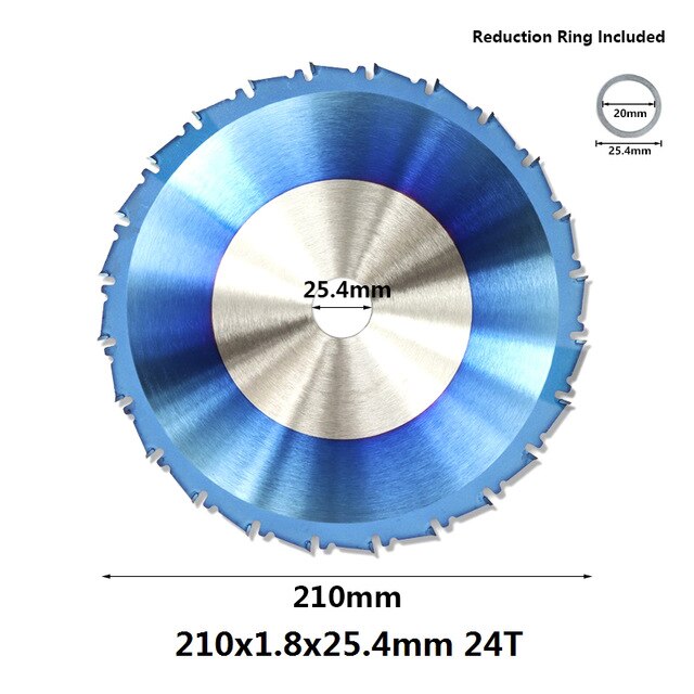 1pc 210 250 255 300mm Circular Saw Blade Nano Blue Coated TCT Saw Blade 24T 28T 40T 80T Carbide Wood Cutting Disc: 210x25.4x24T