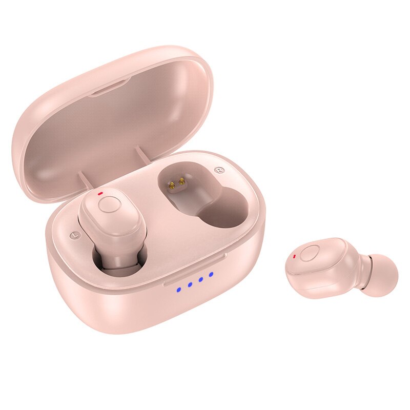 Bluetooth-kopfhörer mit 5.0 ohrhörern, 500- mah-ladebox 9d stereo-touch-sport-ohrhörer mit mikrofon: Rosa