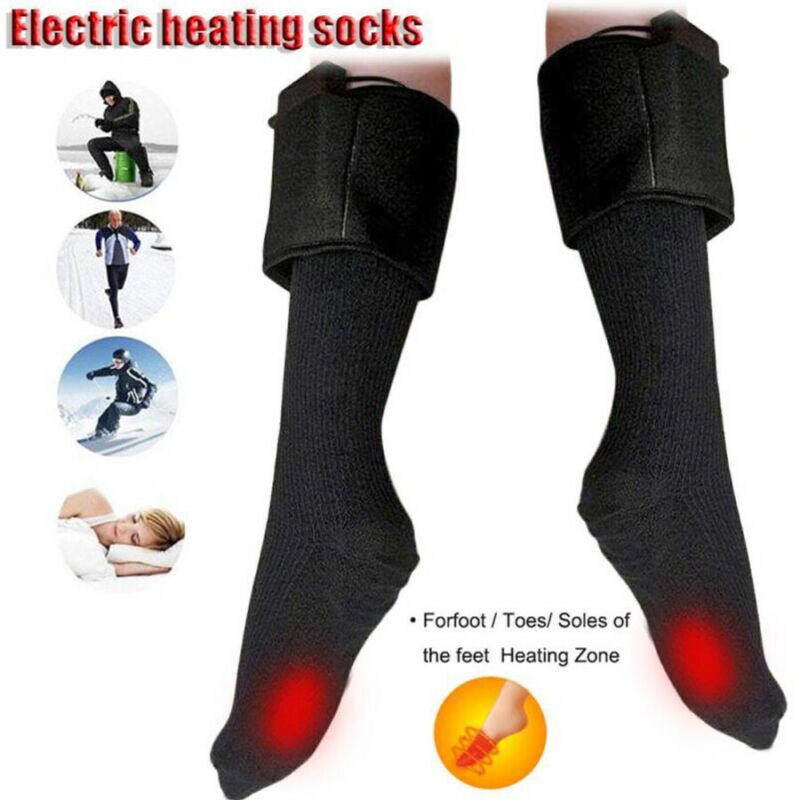 Heated Socks For Motorcycle Bike Winter Warm Electric Battery Heated Socks Feet Warm Heater Skiing Fishing Shoe Boot Warm