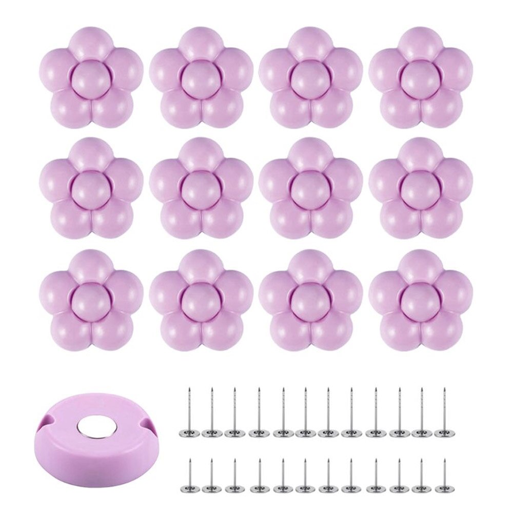 Behogar 12 stk dyneklemmer feste holder anti-bevegelse blomst formet dyne feste spenne feste for dyne teppe laken: Lilla