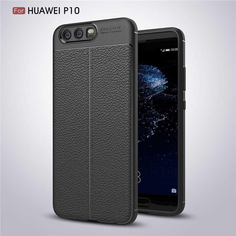 Mokoemi Lichee Patroon Shock Proof Soft 5.1 "Voor Huawei P10 Case Voor Huawei P10 Plus Mobiele Telefoon Case cover: For P10 / Black