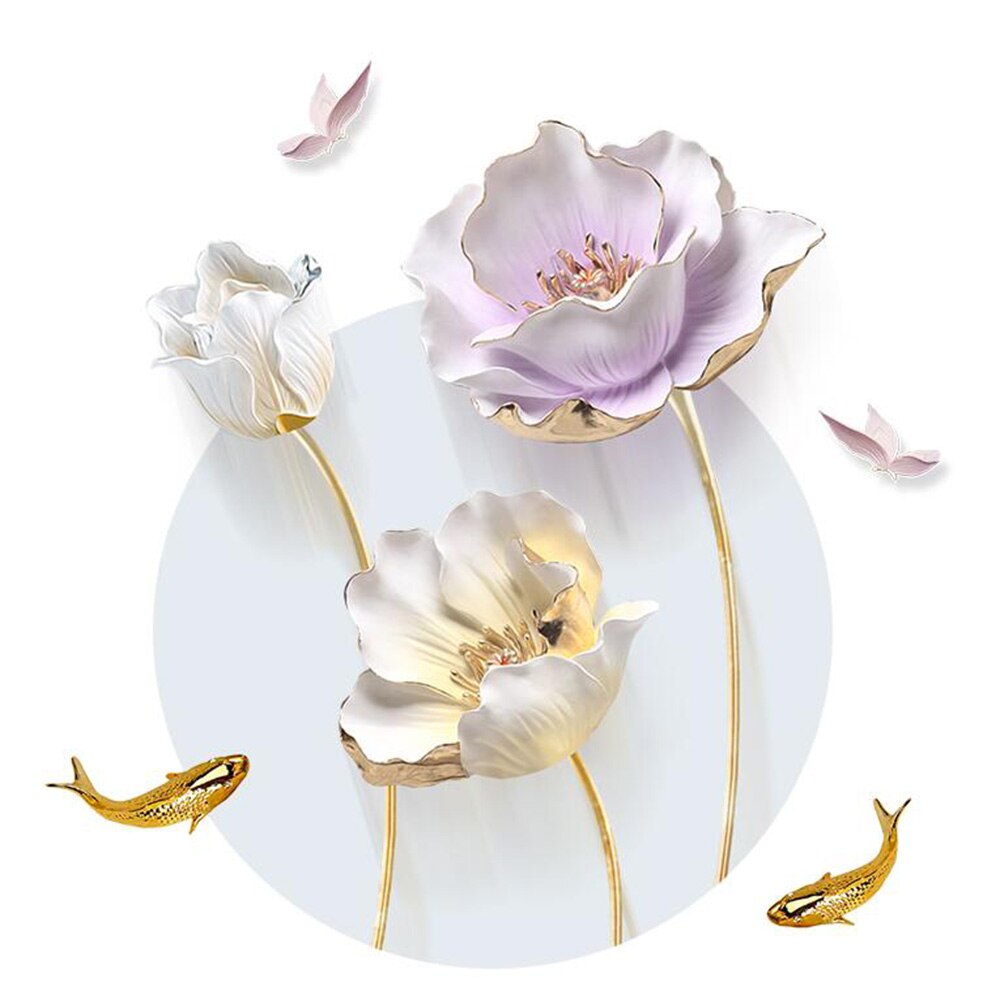 Chinese Style Flower 3D Wallpaper Wall Stickers Living Room Bedroom Bathroom Home Decor Decoration Poster