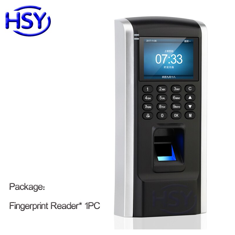 Biometric Fingerprint Access Control System RFID Card Keypad Standalone Single Door Controller and Time Attendance: HSY-F801 Machine