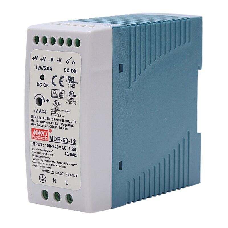 din skinne strømforsyning ac-dc sjåfør spenningsregulator strømforsyning 110v 220v: 12v
