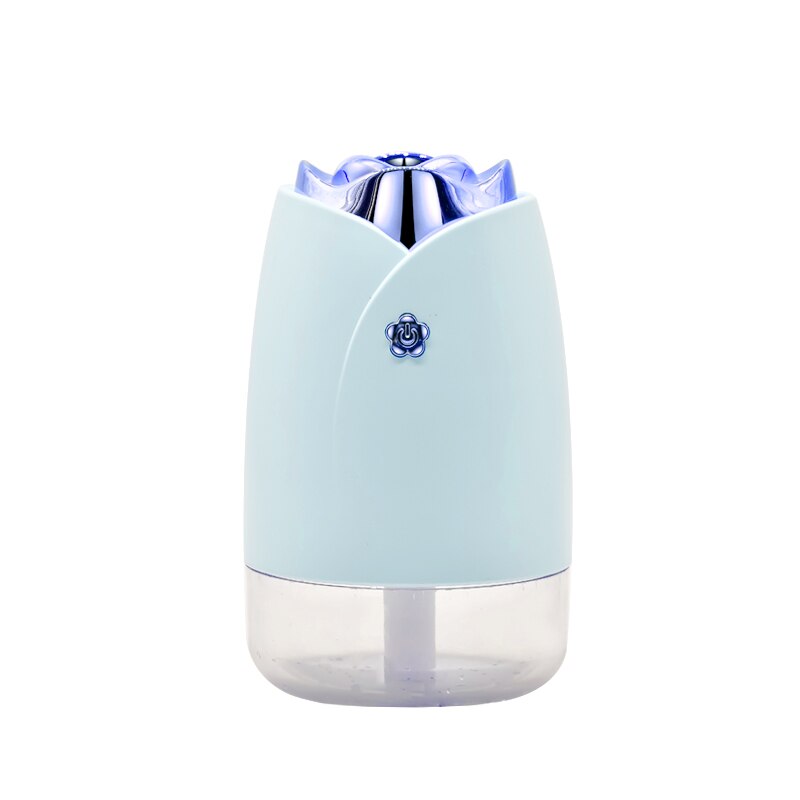 Bil æterisk olie diffusor mini ultralyd rose luftfugter led lys usb aromaterapi fogger bil luftfrisker: Blå
