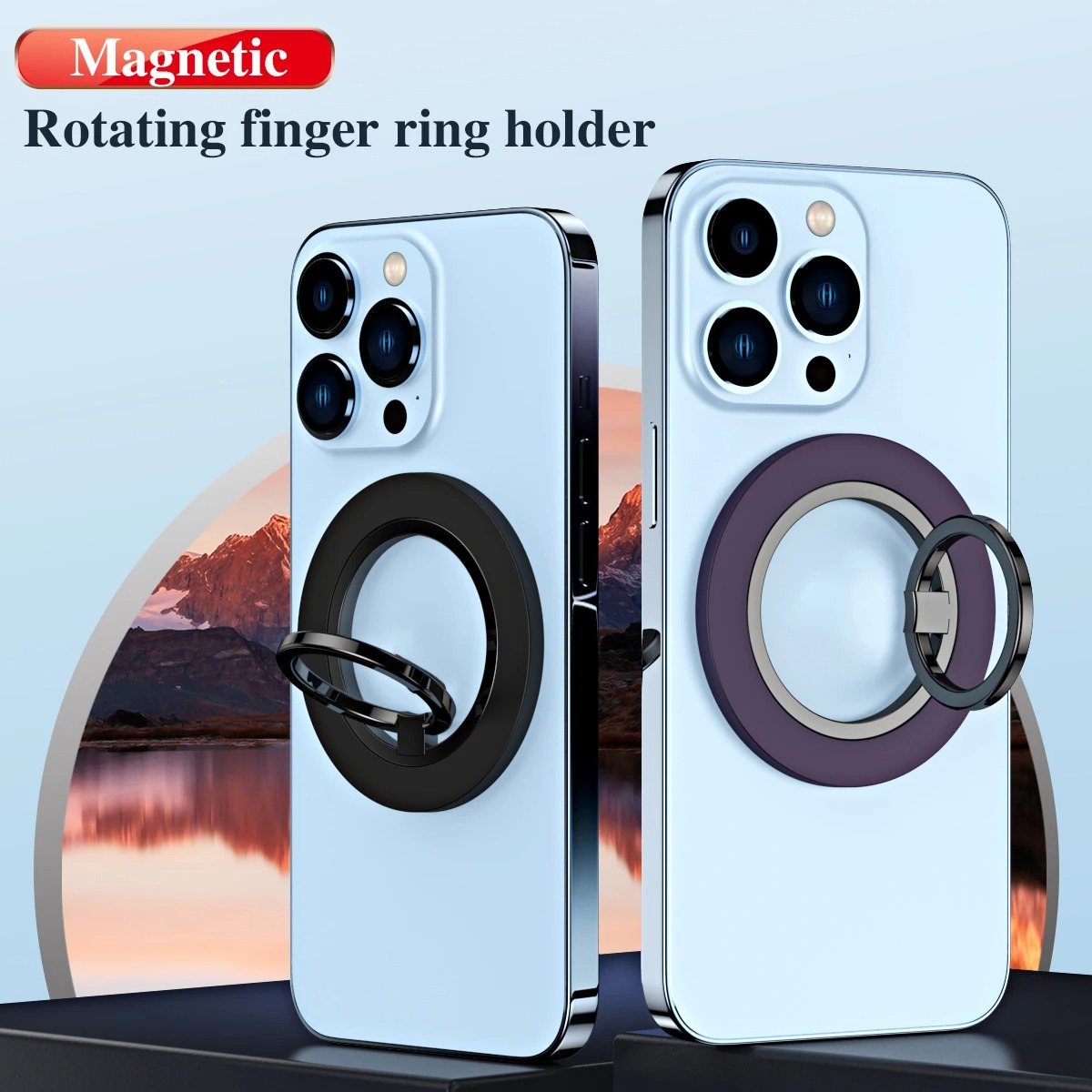 360° Magnetic Phone Ring Holder for MagSafe Kickstand Magnet Grip for iPhone 15 14 13 12 Pro Max Finger Ring Holder Stand