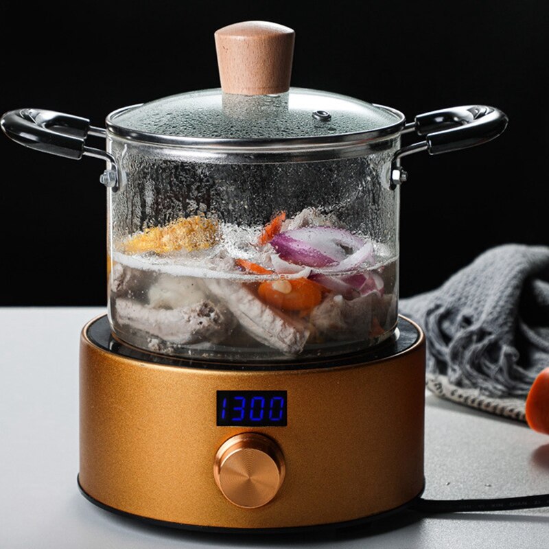 Soup Pot Health Pot Kitchen Fire Explosion Proof Transparent Glass Pot Double Handle High Borosilicate Glass Pot