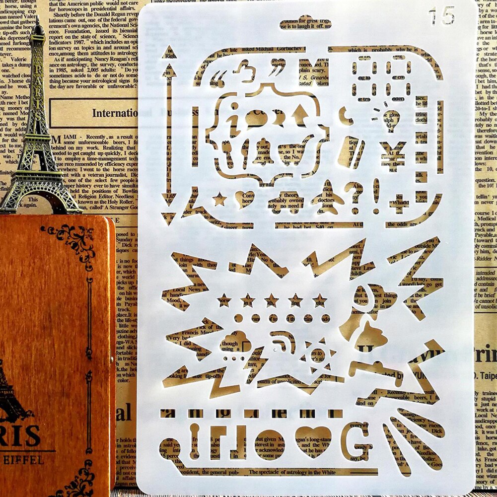 English Alphabet Number DIY Scrapbook Drawing Template Measuring Ruler Stencil