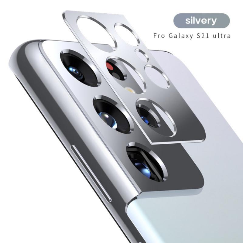 Metal Protector Film Protection Case Aluminum Alloy Ring Cover Rear Camera Lens Protection Cover For Samsung S21 Plus S21 Ultra: S21 Ultra sliver