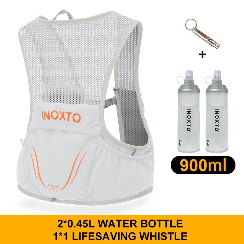 Inoxto Lichtgewicht Running Rugzak Hydratatie Vest, Geschikt Voor Fiets Marathon Wandelen, ultra-Licht En Draagbare 2.5L: Light gray orange450