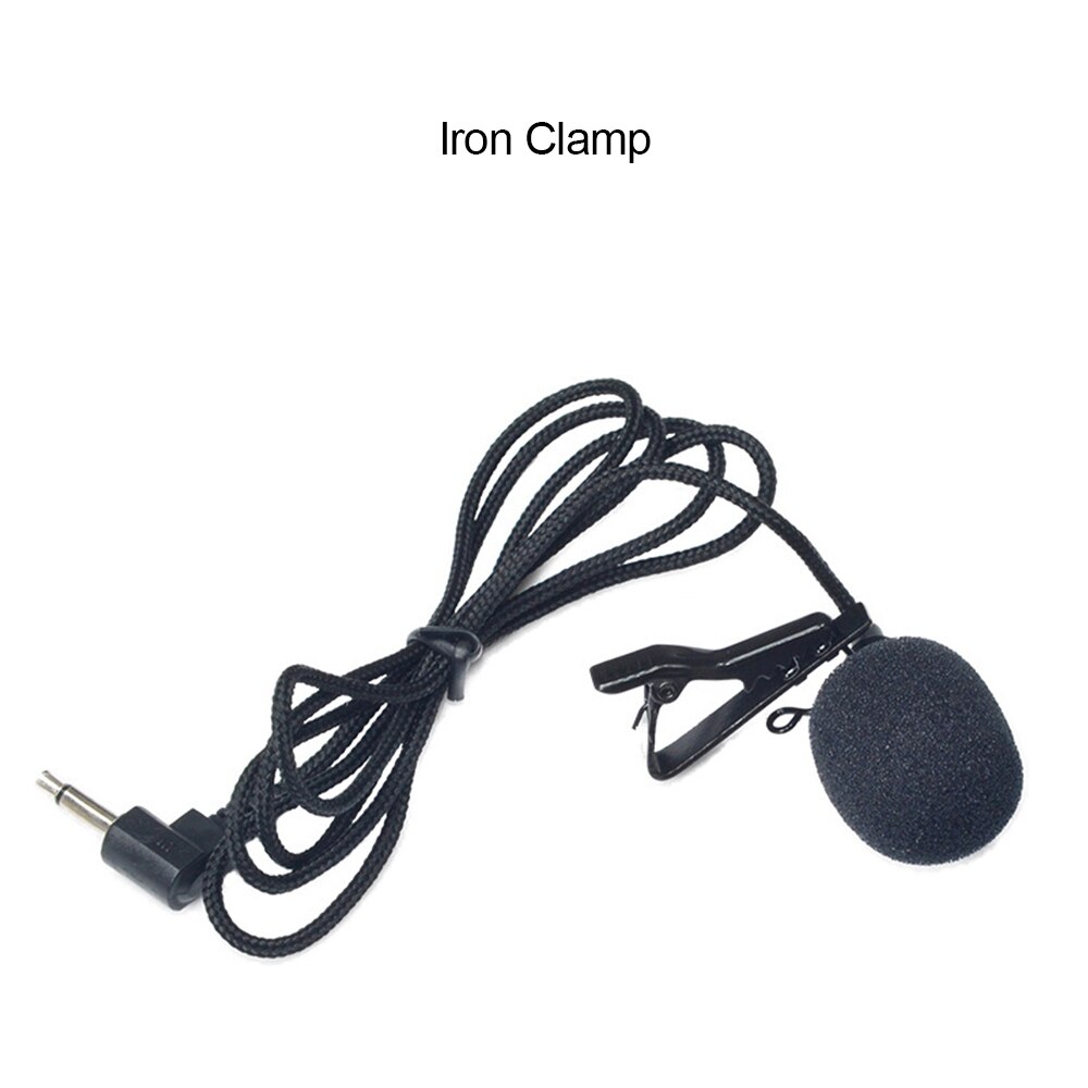 Common 3.5mm Mini Portable Microphone Condenser Clip-on Lapel Mic Wired Mic Mikrofo/Microfon For Computer PC Laptop Loundspeaker: Iron black