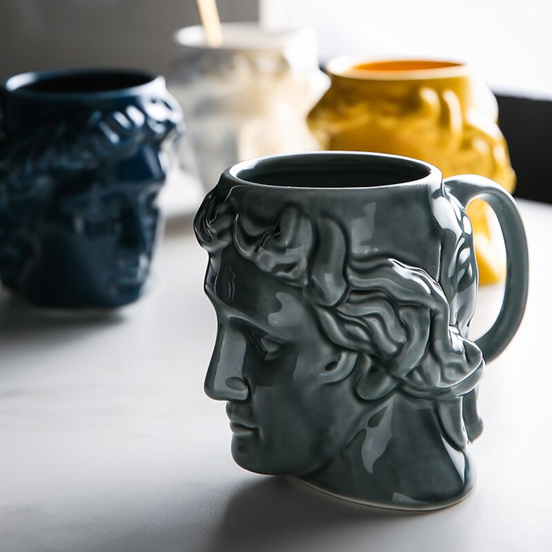 580ml Ceramic 3D Apollo Mug Coffee Mugs Ancient Greek gods Cups Cute Office Mugs Milk Mug Home Decoration Birthday