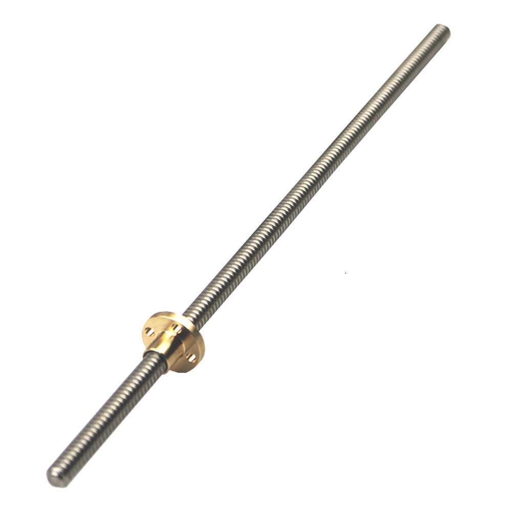 T8 Lead Screw Pitch 2mm Lead 4mm OD 8mm 100mm 150mm 200mm 300 350 400mm 500 600 1000 1200 Mm With Brass Nut For CNC 3D Printer