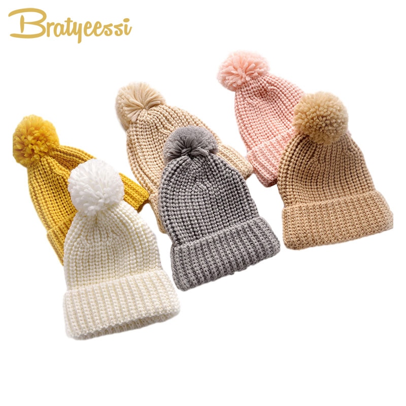 Tupsu talvipipo tytöille ja pojille neulottu vauvapipo lasten pipo joustava lämmin neulottu lasten pipo vauvamyssy