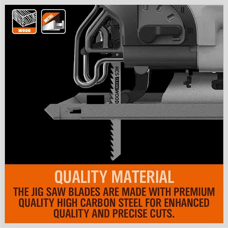 25 Pcs T Shank Jig Saw Blade Set, T-Shank Blades for Wood, Plastic and Metal Cutting