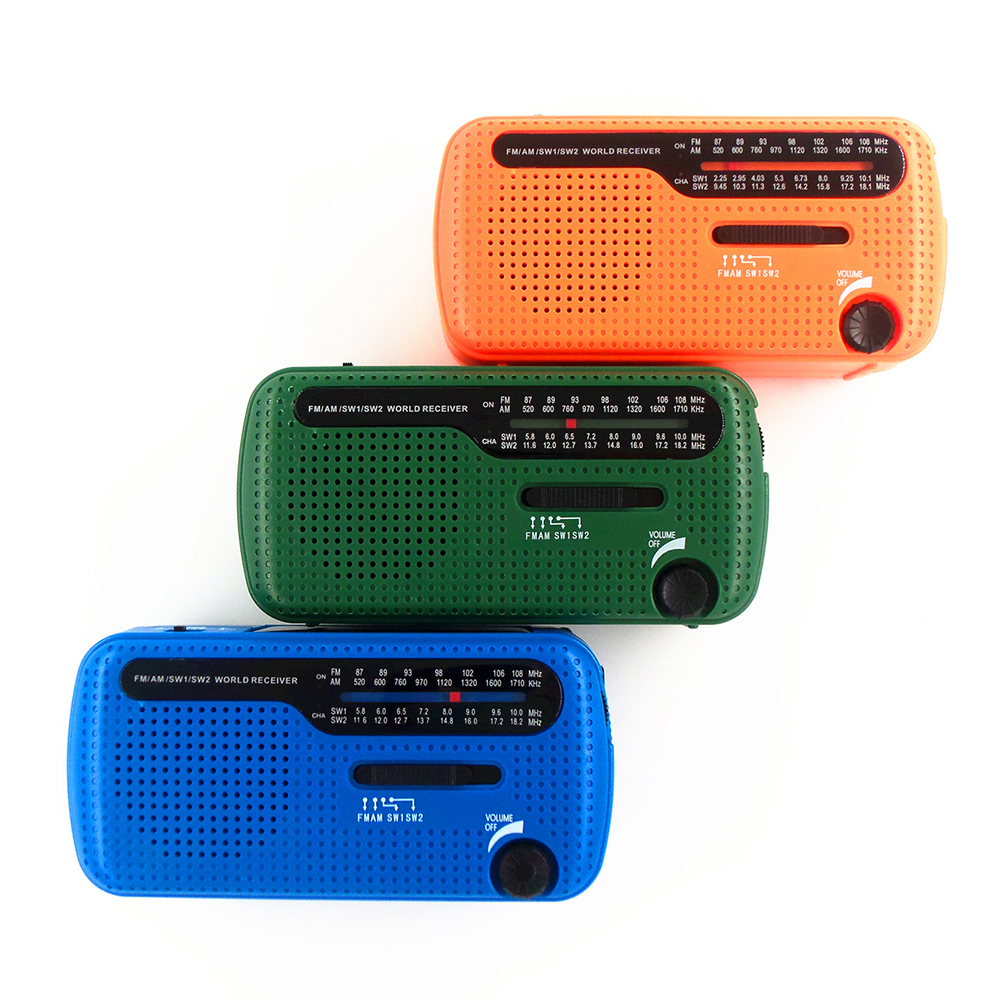 Multi-Band AM/FM/SW Radio 1200mAh USB Crank Dynamo Solar Power Emergency Retro Radio World Receiver Portable Radio