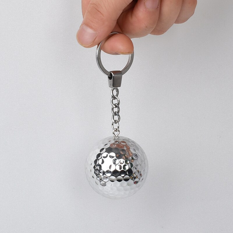 Golf Ball Practice Plastic Sports Home Indoor and Outdoor Resistant Training Red Yellow Blue Green Golf Ball Golf Accessories: Silver Keychain