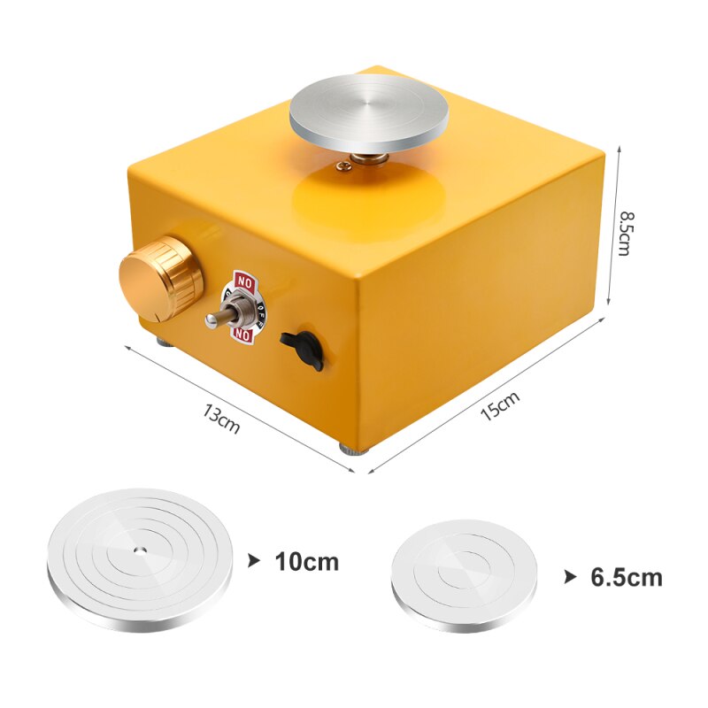Rueda giratoria pequeña para cerámica, rueda eléctrica para máquina de alfarería, herramientas para arcilla con bandeja para trabajo de cerámica, enchufe de Reino Unido, EE. UU. Y UE